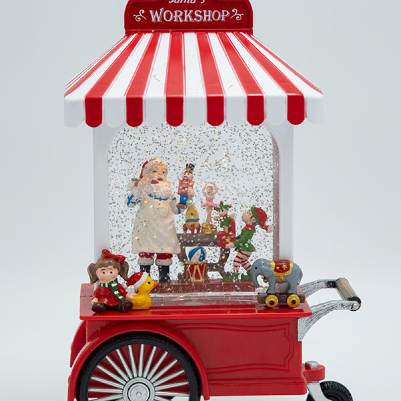 ΕΡΓΑΣΤΗΡΙ ΤΟΥ ΑΓΙΟΥ ΒΑΣΙΛΗ, ΜΕ ΝΕΡΟ ΣΤΟ ΕΣΩΤΕΡΙΚΟ, ΦΩΤΙΖΟΜΕΝΟ, ΜΠΑΤΑΡΙΑΣ, TIMER, 17.5x9x27cm