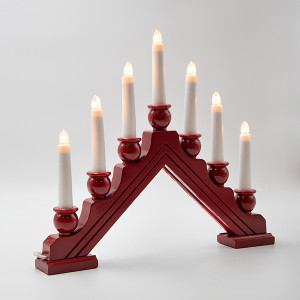 ΞΥΛΙΝΟ ΚΗΡΟΠΗΓΙΟ, ΓΕΦΥΡΑ, ΚΟΚΚΙΝΟ, ΜΕ ΜΕΤΑΣΧΗΜΑΤΙΣΤΗ, 38x4.8x33cm