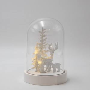 ΘΟΛΟΣ, ΜΕ ΑΚΡΥΛΙΚΑ ΕΛΑΦΑΚΙΑ, ΦΩΤΙΖΟΜΕΝΟΣ, ΜΠΑΤΑΡΙΑΣ, 12x18.5cm