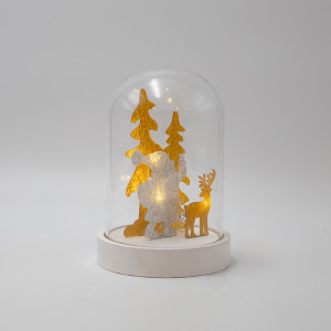 ΘΟΛΟΣ, ΜΕ ΑΚΡΥΛΙΚΟ ΑΓΙΟ ΒΑΣΙΛΗ, ΦΩΤΙΖΟΜΕΝΟΣ, ΜΠΑΤΑΡΙΑΣ, 12x18.5cm