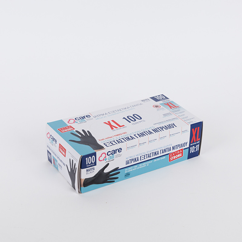 ΓΑΝΤΙΑ ΝΙΤΡΙΛΙΟΥ EXTRA STRONG MIAΣ ΧΡΗΣΗΣ ΧΩΡΙΣ ΠΟΥΔΡΑ ΜΑΥΡΟ XLARGE 100TΕΜ